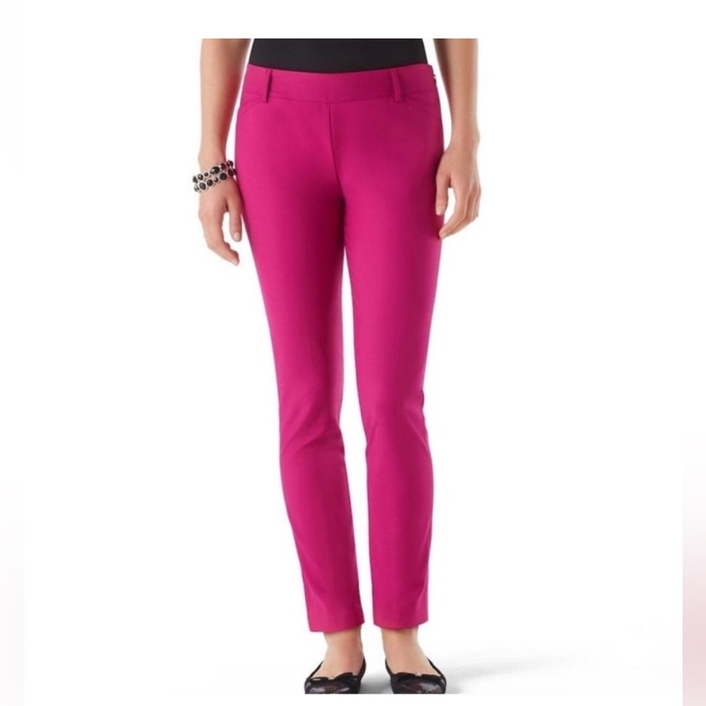White House Black Market Perfect Form Ankle Pants 6R Fuchsia Classic Mid Rise